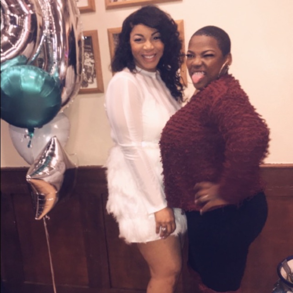 White Mini fur Dress